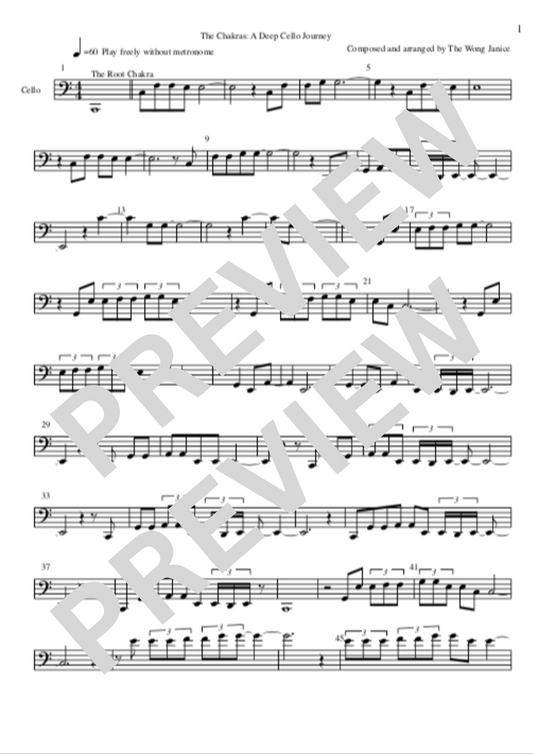 The Chakras: A Deep Cello Journey sheet music for cello